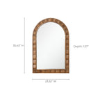 Textured Arched Window Wood Wall Mirror, 35.5"