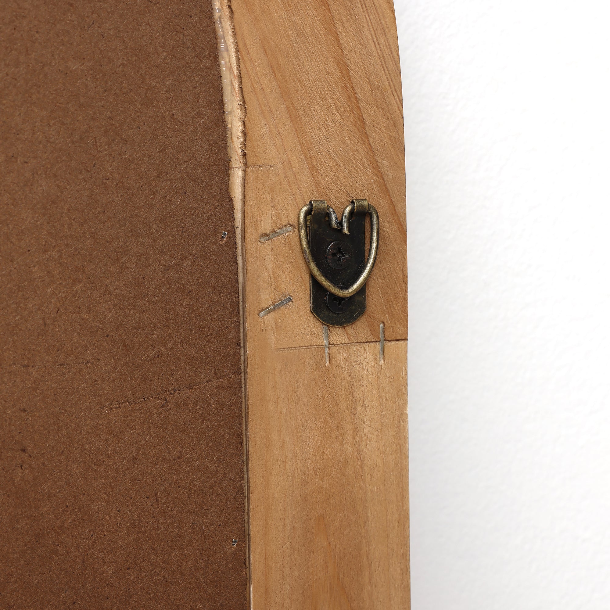 Textured Arched Window Wood Wall Mirror, 35.5"