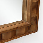 Textured Arched Window Wood Wall Mirror, 35.5"