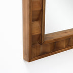 Textured Arched Window Wood Wall Mirror, 35.5"