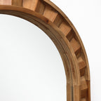 Textured Arched Window Wood Wall Mirror, 35.5"