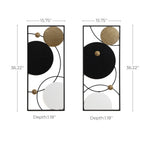 2-Piece Celestial Metal Wall Art Set, 36"