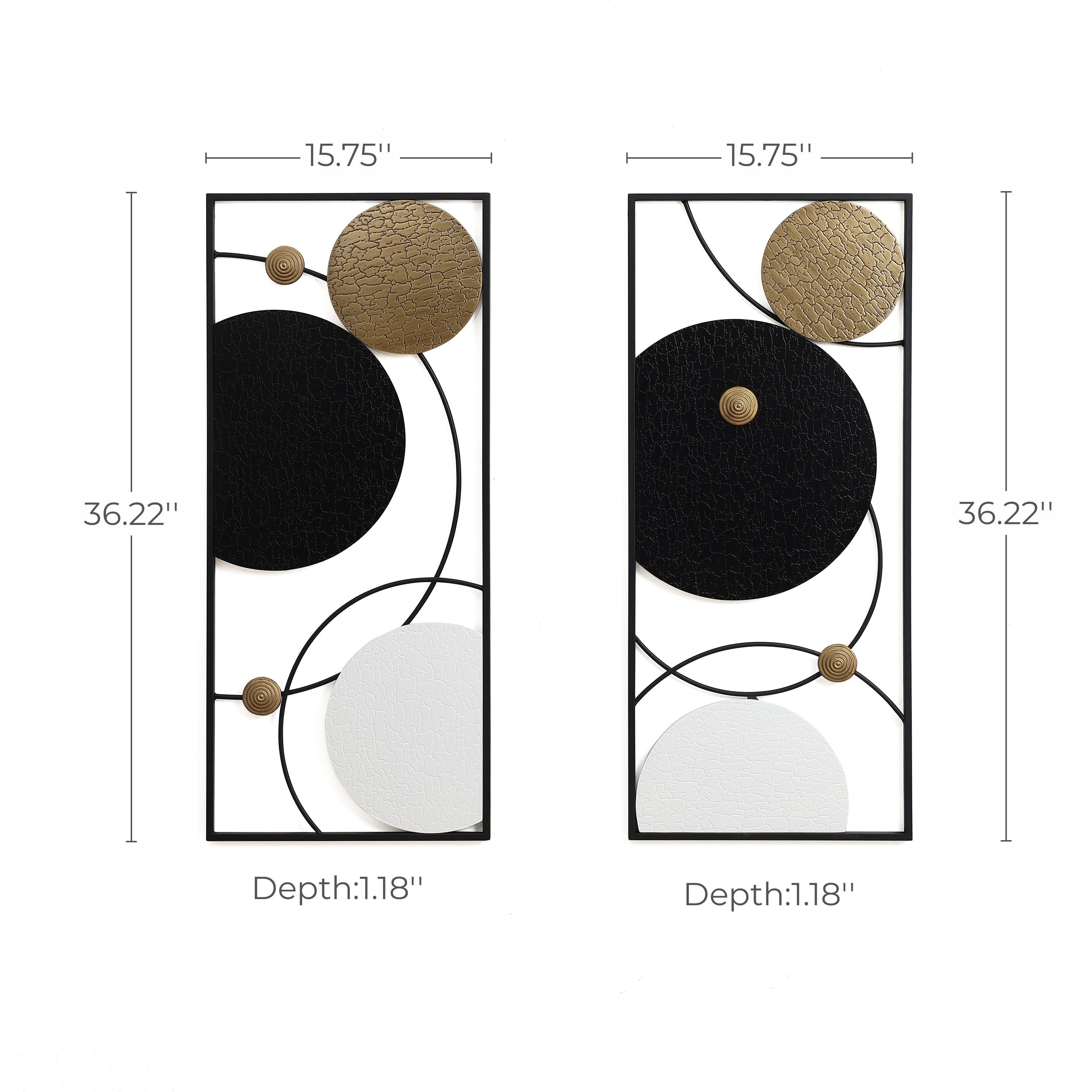 2-Piece Celestial Metal Wall Art Set, 36"