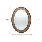 Beaded Oval Wood Wall Mirror, 32"