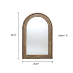 Beaded Arched Window Wood Wall Mirror, 39"