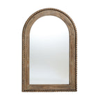 Beaded Arched Window Wood Wall Mirror, 39"