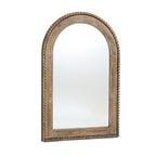 Beaded Arched Window Wood Wall Mirror, 39"