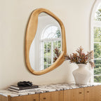 Asymmetrical Drift Wood Wall Mirror, 31.5"