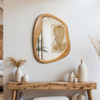 Asymmetrical Drift Wood Wall Mirror, 31.5"