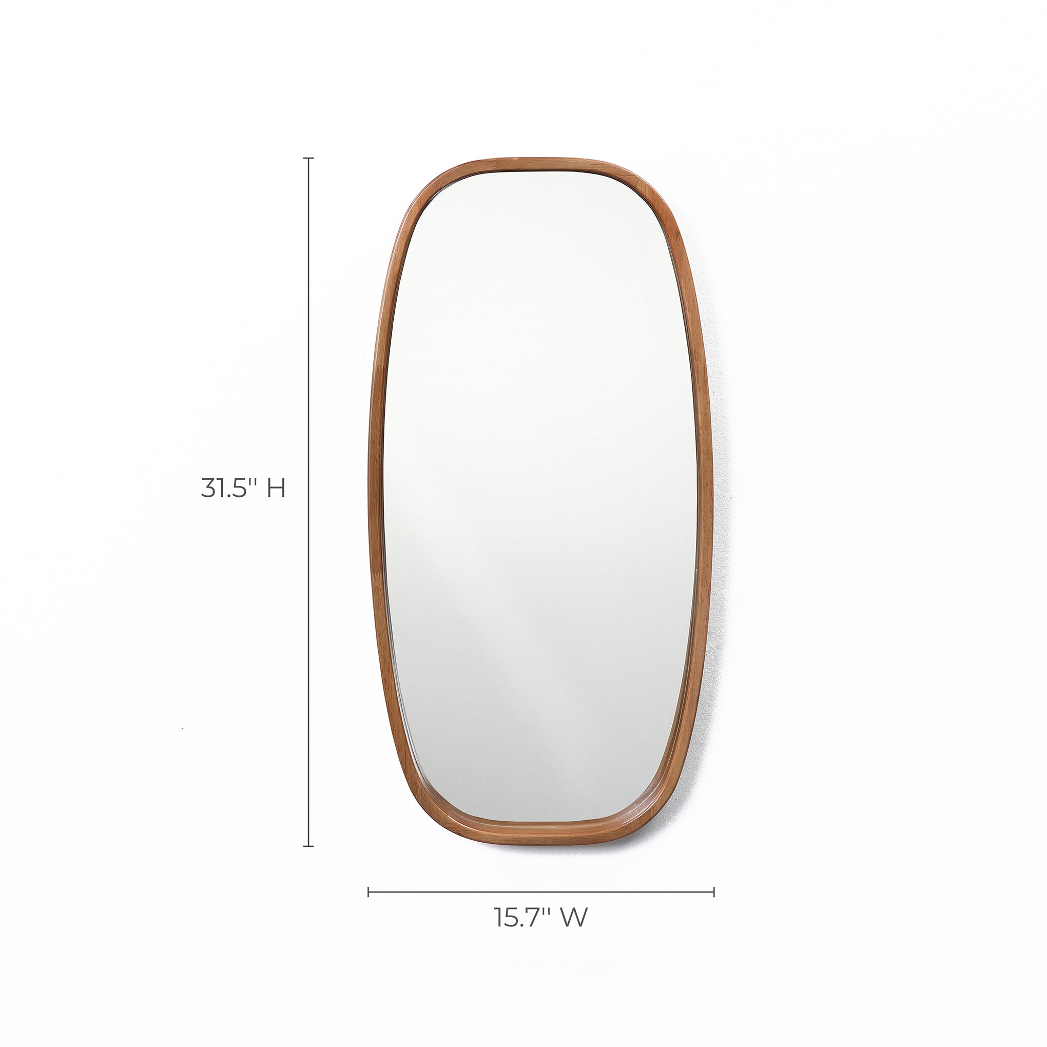 Rounded Rectangle Wood Wall Mirror, 31.5"