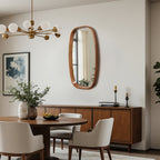 Rounded Rectangle Wood Wall Mirror, 31.5"