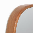 Rounded Rectangle Wood Wall Mirror, 31.5"