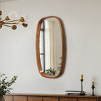 Rounded Rectangle Wood Wall Mirror, 31.5"