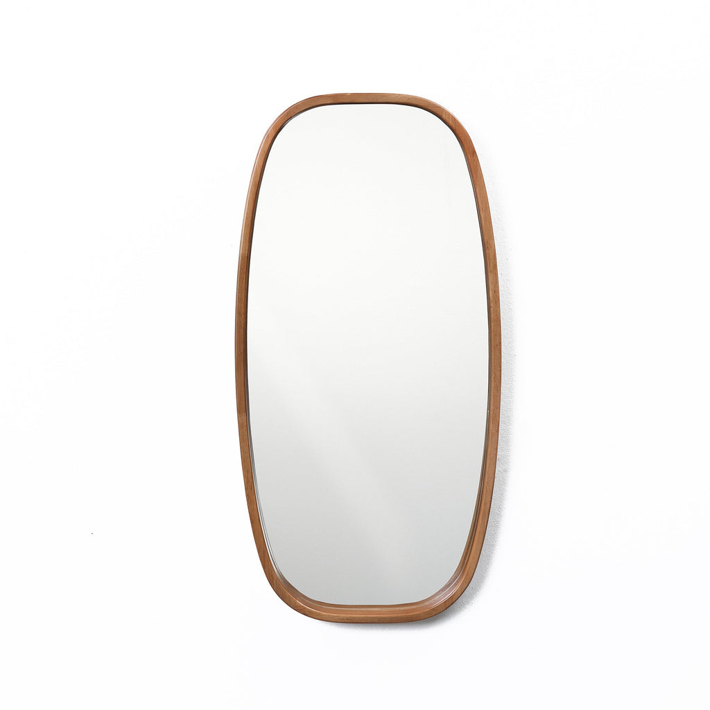 Rounded Rectangle Wood Wall Mirror, 31.5"