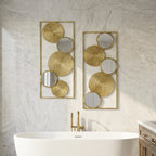 2-Piece Halo Mirrored Wall Art Set, 35.5"