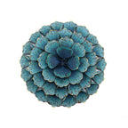 Rosette Metal Wall Art, Teal Blue, 24"