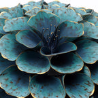 Rosette Metal Wall Art, Teal Blue, 24"