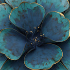Rosette Metal Wall Art, Teal Blue, 24"
