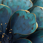 Rosette Metal Wall Art, Teal Blue, 24"