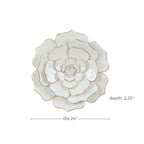 Bloom Metal Wall Art, White Gold, 25"