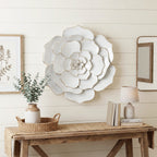 Bloom Metal Wall Art, White Gold, 25"