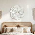 Bloom Metal Wall Art, White Gold, 25"