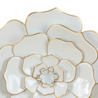 Bloom Metal Wall Art, White Gold, 25"