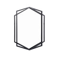 Black Metal Hexagon Wall Mirror, 32"
