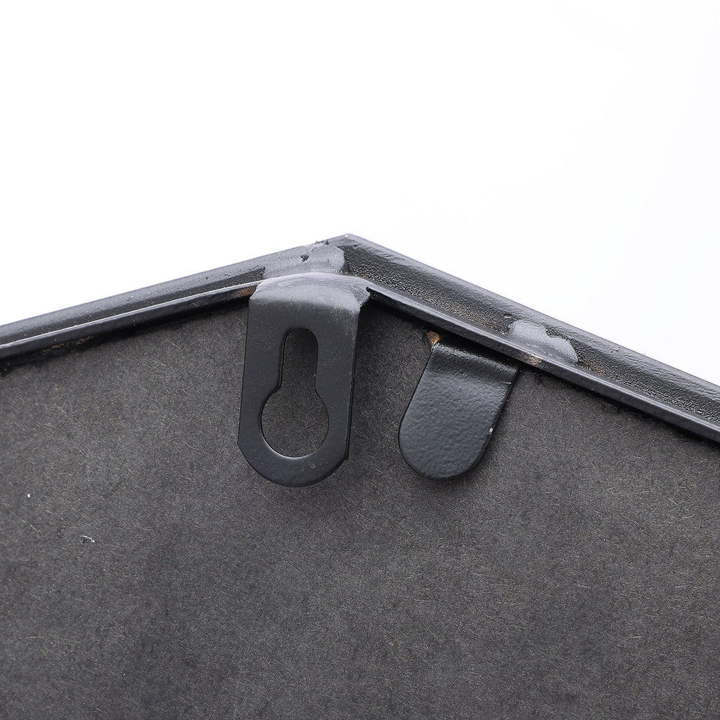 Black Metal Hexagon Wall Mirror, 32"