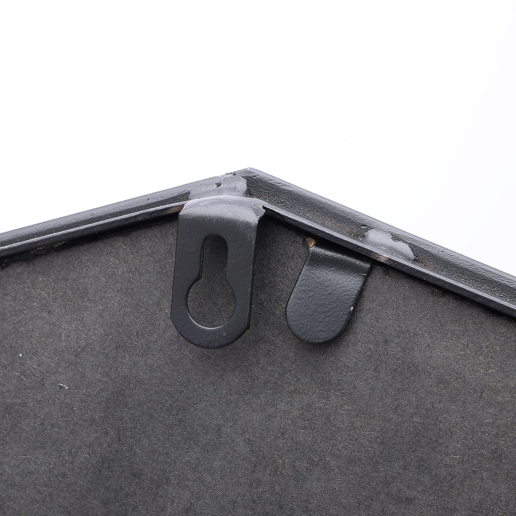 Black Metal Hexagon Wall Mirror, 32"