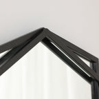 Black Metal Hexagon Wall Mirror, 32"