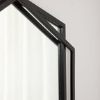 Black Metal Hexagon Wall Mirror, 32"
