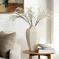 Geometric Ceramic Vase, Chalky Off White, 14"