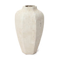 Geometric Ceramic Vase, Chalky Off White, 14"