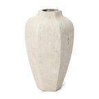Geometric Ceramic Vase, Chalky Off White, 14"