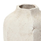 Geometric Ceramic Vase, Chalky Off White, 14"