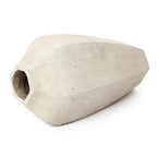 Geometric Ceramic Vase, Chalky Off White, 14"