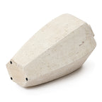 Geometric Ceramic Vase, Chalky Off White, 14"