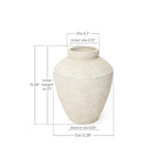 Rustic Stone Ceramic Vase, White, 15"