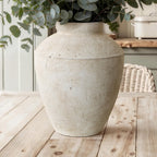 Rustic Stone Ceramic Vase, White, 15"