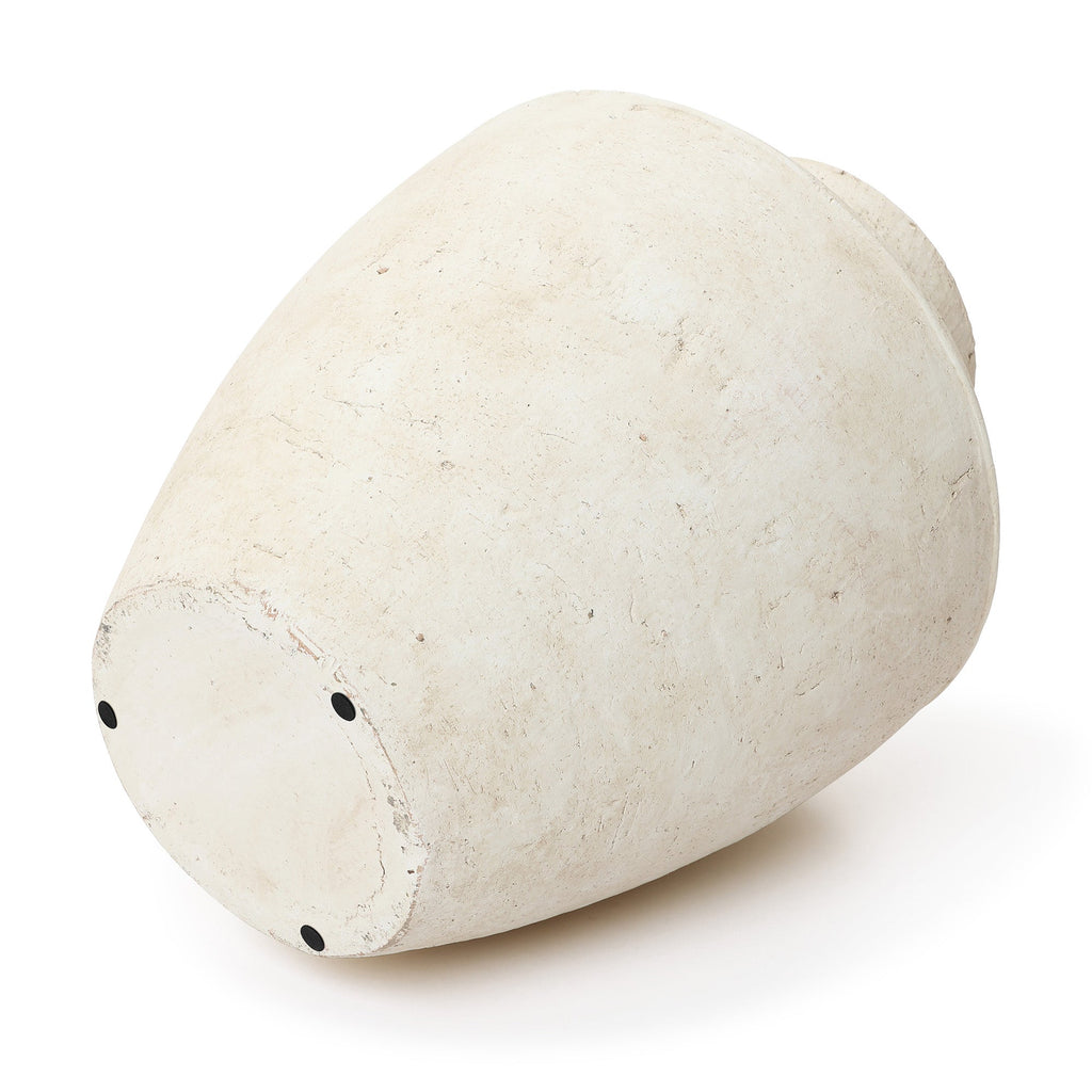 Rustic Stone Ceramic Vase, White, 15"