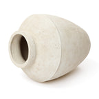 Rustic Stone Ceramic Vase, White, 15"