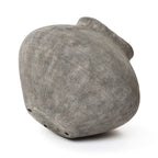 Wide Ribbed Terracotta Vase, Weathered Gray, 10"