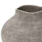 Round Ribbed Terracotta Vase, Weathered Gray, 13"