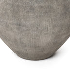 Round Ribbed Terracotta Vase, Weathered Gray, 13"