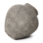 Round Ribbed Terracotta Vase, Weathered Gray, 13"
