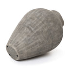 Tall Ribbed Terracotta Vase, Weathered Gray, 16"