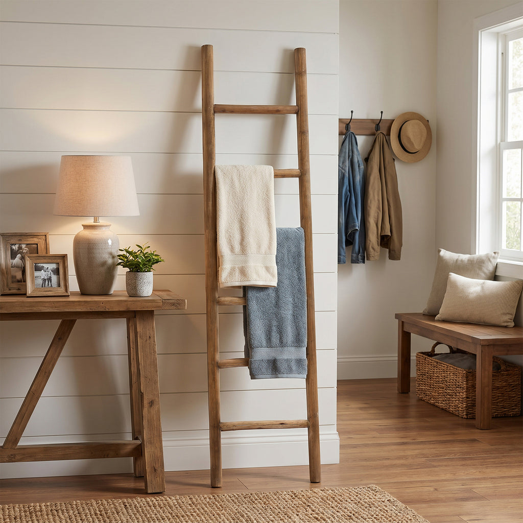 Fir Wood Blanket Ladder, 74"