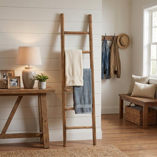 6-Tier Fir Wood Blanket Ladder, 74"
