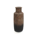 Tall Narrow Terracotta Vase, Brown Ombre, 15"